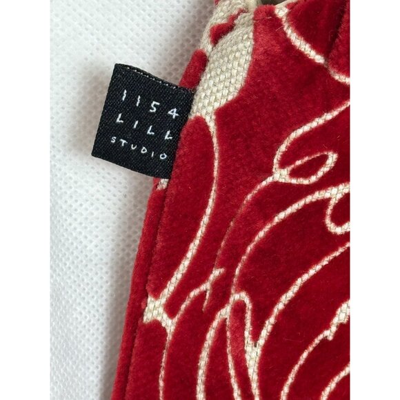 1154 Lill Studio Red & Beige Floral Chloe Handbag - Picture 7 of 9